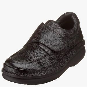 Propét Men's M5015 Scandia Strap Slip-On Black Leather Loafers comfy size 9.5